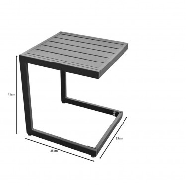 CORTE Βοηθητικό Τραπεζάκι, Μέταλλο Βαφή Μαύρο  35x35x41cm [-Μαύρο-] [-Μέταλλο-] Ε6727,1