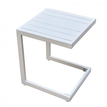 CORTE Βοηθητικό Τραπεζάκι, Μέταλλο Βαφή Άσπρο  35x35x41cm [-Άσπρο-] [-Μέταλλο-] Ε6727,2