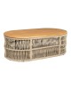 MARK Set Σαλόνι Κήπου 4τεμ, Acacia Φυσικό, Μαξιλάρια Μπεζ Rope Wicker Μπεζ  2 Πολυθρ 1 Καναπ 1 Τραπεζάκι [-Μπεζ-Tortora-Sand-Cappuccino-] [-Ξύλο-, -Ύφασμα-] Ε2360,2