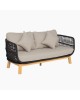 MARK Set Σαλόνι Κήπου 4 τεμαχίων Acacia Φυσικό, Rope Wicker Μαύρο, Μαξιλάρια Μπεζ  2 Πολυθρόνες Καναπές Τραπεζάκι [-Μαύρο-, -Μπεζ-Tortora-Sand-Cappuccino-] [-Ξύλο-, -Ύφασμα-] Ε2360,1