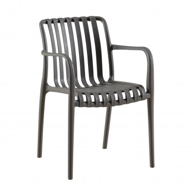 MODA-N Πολυθρόνα Στοιβαζόμενη PP, Στοιβαζόμενη Απόχρωση Γκρι  56x57x81cm [-Γκρι-] [-PP - PC - ABS-] Ε3800,2Ν