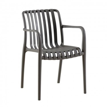 MODA-N Πολυθρόνα Στοιβαζόμενη PP, Στοιβαζόμενη Απόχρωση Γκρι  56x57x81cm [-Γκρι-] [-PP - PC - ABS-] Ε3800,2Ν