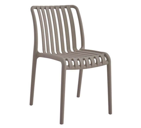 MODA-Ν Καρέκλα Στοιβαζόμενη PP, Απόχρωση Mocha  51x57x78cm [-Μπεζ-Tortora-Sand-Cappuccino-] [-PP - PC - ABS-] Ε3801,3Ν