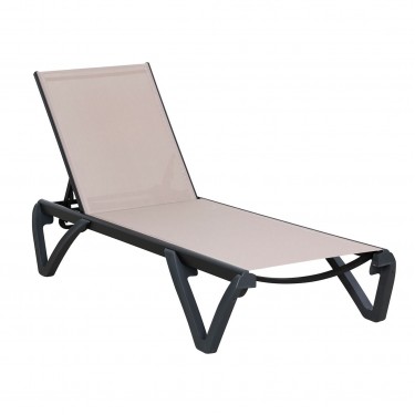 CAPRI K/D Ξαπλώστρα Αλουμίνιο Μαύρο, PP-UV Μαύρο - Textilene Cappuccino  68/58x190x30cm [-Μαύρο-, -Μπεζ-Tortora-Sand-Cappuccino-] [-Textilene-, -Αλουμίνιο-] Ε3383,2