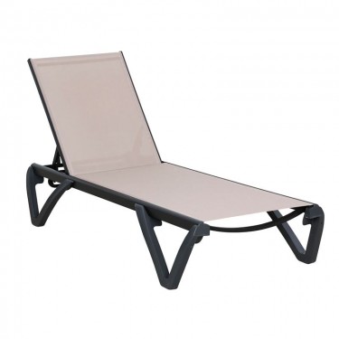 CAPRI K/D Ξαπλώστρα Αλουμίνιο Μαύρο, PP-UV Μαύρο - Textilene Cappuccino  68/58x190x30cm [-Μαύρο-, -Μπεζ-Tortora-Sand-Cappuccino-] [-Textilene-, -Αλουμίνιο-] Ε3383,2