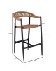 MADY Σκαμπό Bar, ALU Ανθρακί, Rope Wicker Φυσικό  56x58x105cm [-Ανθρακί-, -Φυσικό-] [-Wicker-, -Αλουμίνιο-] Ε6720,1