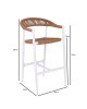 MADY Σκαμπό Bar, ALU Άσπρο, Rope Wicker Φυσικό  56x58x105cm [-Άσπρο-, -Φυσικό-] [-Wicker-, -Αλουμίνιο-] Ε6720,2