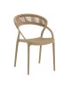 DORA Πολυθρόνα Στοιβαζόμενη, PP Tortora, Rope Wicker Φυσικό  60x53x80cm [-Μπεζ-Tortora-Sand-Cappuccino-] [-PP - PC - ABS-] Ε3151,3