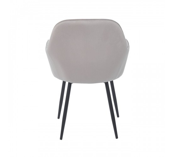 VALERY Πολυθρόνα Μέταλλο Βαφή Μαύρο, Ύφασμα Velure, Απόχρωση Cappuccino  55x61x87cm ΕΜ711,5