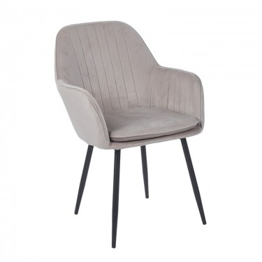 VALERY Πολυθρόνα Μέταλλο Βαφή Μαύρο, Ύφασμα Velure, Απόχρωση Cappuccino  55x61x87cm [-Μπεζ-Tortora-Sand-Cappuccino-] [-Μέταλλο-, -Ύφασμα-] ΕΜ711,5