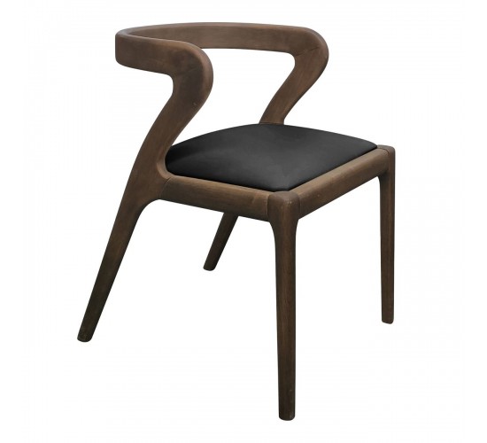 AVERY Καρέκλα Τραπεζαρίας, Απόχρωση Καρυδί, Pu Μαύρο  50x55x72cm [-Καρυδί-, -Μαύρο-] [-PU - PVC-, -Ξύλο-] Ε7678,1