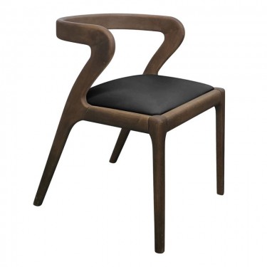 AVERY Καρέκλα Τραπεζαρίας, Απόχρωση Καρυδί, Pu Μαύρο  50x59x72cm [-Καρυδί-, -Μαύρο-] [-PU - PVC-, -Ξύλο-] Ε7678,1