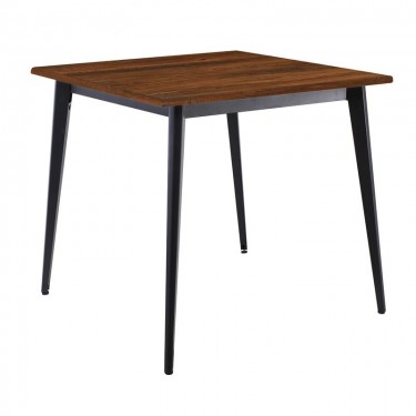 VIDAL Τραπέζι Μέταλλο Βαφή Μαύρο, Επιφάνεια 80x80cm/16mm Contract Sliq Walnut  81x81x73cm [-Καρυδί-, -Μαύρο-] [-Melamine Laminated-, -Μέταλλο-] Ε0686,S