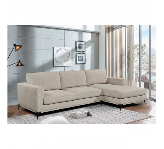 BANCO Καναπές Σαλονιού - Καθιστικού, Γωνία Αναστρέψιμος Ύφασμα Μπεζ  302x172x105cm H.88cm [-Μπεζ-Tortora-Sand-Cappuccino-] [-Ύφασμα-] Ε9505,1