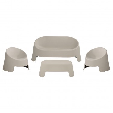 COLT Set Κήπου Καθιστικό: Τραπεζάκι   Καναπέ 2θέσιο   2 Καρέκλες, PP-UV Γκρι  Table   Sofa 2Seat   2 Chairs [-Γκρι-] [-PP - PC - ABS-] Ε3210,S1