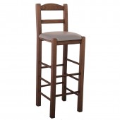 ΣΙΦΝΟΣ Σκαμπό BAR με Πλάτη, Οξιά Βαφή Εμποτισμός Καρυδί, Κάθισμα Pu Cappuccino  36x37x78/107cm [-Καρυδί-, -Μπεζ-Tortora-Sand-Cappuccino-] [-PU - PVC-, -Ξύλο-] Ρ980,Ε2Τ1