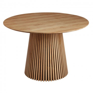 RIM-II Τραπέζι Ροτόντα Τραπεζαρίας, ΜDF Απόχρωση Φυσικό  Φ120cm H.75cm [-Φυσικό-] [-MDF - Κόντρα Πλακέ - Καπλαμάς - Νοβοπάν-] Ε7667,1