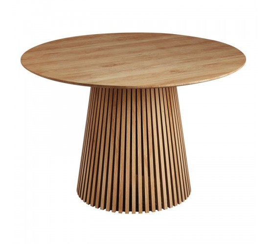 RIM-II Τραπέζι Ροτόντα Τραπεζαρίας, ΜDF Απόχρωση Φυσικό  Φ120cm H.75cm [-Φυσικό-] [-MDF - Κόντρα Πλακέ - Καπλαμάς - Νοβοπάν-] Ε7667,1