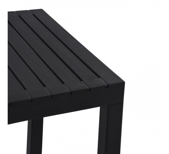 DALTON Τραπέζι Κήπου-Βεράντας Μέταλλο Βαφή Μαύρο, PP-UV Μαύρο  72x72x74cm Ε3155,1