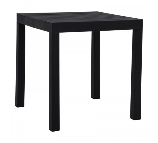 DALTON Τραπέζι Κήπου-Βεράντας Μέταλλο Βαφή Μαύρο, PP-UV Μαύρο  72x72x74cm Ε3155,1