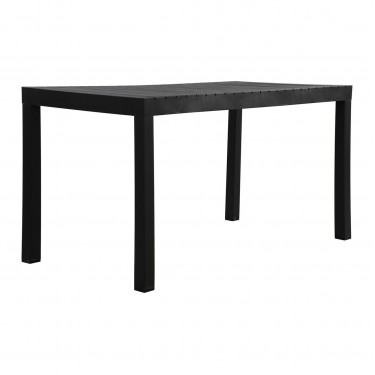 DALTON Τραπέζι Κήπου-Βεράντας Μέταλλο Βαφή Μαύρο, PP-UV Μαύρο  141x70x74cm [-Μαύρο-] [-PP - PC - ABS-, -Μέταλλο-] Ε3156,1