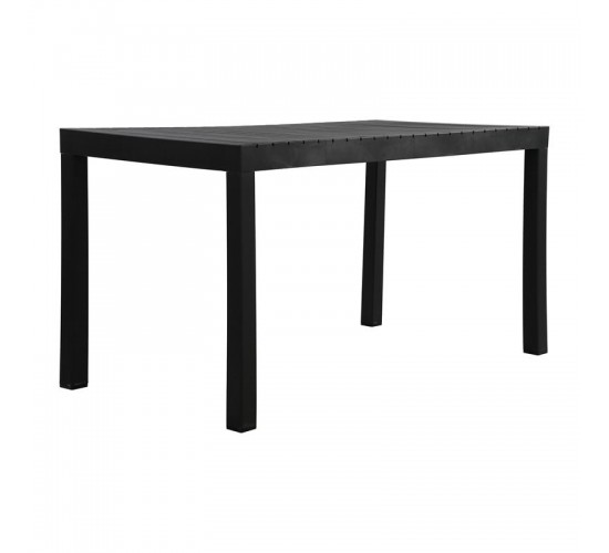 DALTON Τραπέζι Κήπου-Βεράντας Μέταλλο Βαφή Μαύρο, PP-UV Μαύρο  141x70x74cm Ε3156,1