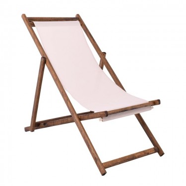 Σαιζ-Λόνγκ Ξαπλώστρα 3 θέσεων κλίσης, Οξιά Καρυδί - Textilene Εκρού, Πτυσσόμενη  56x100x80/98cm [-Εκρού-, -Καρυδί-] [-Textilene-, -Ξύλο-] Ε779,21