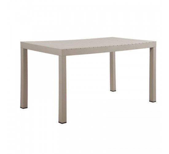 DALTON Τραπέζι Κήπου-Βεράντας Μέταλλο Βαφή Γκρι, PP-UV Γκρι  141x70x74cm Ε3156,2