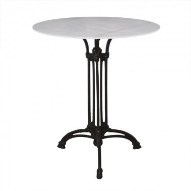 ΤΡΑΠΕΖΙ Sintered Stone-Μαντέμι Τρίνυχο, Επιφάνεια 11mm Απόχρωση White Marble  Φ60  H73,5cm [-Άσπρο-, -Μαύρο-] [-Μαντέμι-, -Τεχνόπετρα-] Ε100,1ST