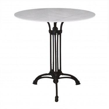 ΤΡΑΠΕΖΙ Sintered Stone-Μαντέμι Τρίνυχο, Επιφάνεια 11mm Απόχρωση White Marble  Φ70  H73,5cm [-Άσπρο-, -Μαύρο-] [-Μαντέμι-, -Τεχνόπετρα-] Ε101,1ST