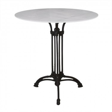 ΤΡΑΠΕΖΙ Sintered Stone-Μαντέμι Τρίνυχο, Επιφάνεια 11mm Απόχρωση White Marble  Φ70  H73,5cm [-Άσπρο-, -Μαύρο-] [-Μαντέμι-, -Τεχνόπετρα-] Ε101,1ST