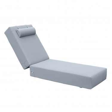SUNLOUNGER Μαξιλάρι Ξαπλώστρας 20cm, Προσκέφαλο, Ύφασμα Water Repellent Γκρι, Φερμουάρ  196(78 118)x60x20cm [-Γκρι-] [-Ύφασμα-] Ε2014,30