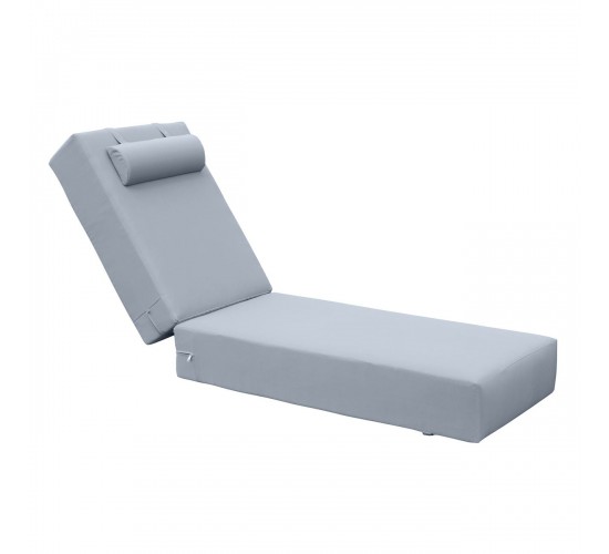 SUNLOUNGER Μαξιλάρι Ξαπλώστρας 20cm, Προσκέφαλο, Ύφασμα Water Repellent Γκρι, Φερμουάρ  196(78 118)x60x20cm [-Γκρι-] [-Ύφασμα-] Ε2014,30