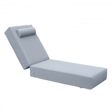 SUNLOUNGER Μαξιλάρι Ξαπλώστρας 20cm, Προσκέφαλο, Ύφασμα Water Repellent Γκρι, Φερμουάρ  196(78 118)x60x20cm [-Γκρι-] [-Ύφασμα-] Ε2014,30