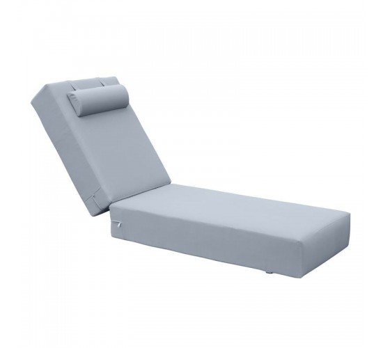 SUNLOUNGER Μαξιλάρι Ξαπλώστρας 20cm, Προσκέφαλο, Ύφασμα Water Repellent Γκρι, Φερμουάρ  196(78 118)x60x20cm [-Γκρι-] [-Ύφασμα-] Ε2014,30
