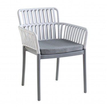 SYLVIA Πολυθρόνα Βεράντας- Κήπου, PP-UV Ανοιχτό Γκρι- Ανθρακί, Μαξιλάρι Γκρι (KD)  56x61x80cm [-Ανθρακί-, -Γκρι-] [-PP - PC - ABS-, -Ύφασμα-] Ε3157,1