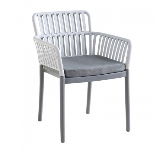 SYLVIA Πολυθρόνα Βεράντας- Κήπου, PP-UV Ανοιχτό Γκρι- Ανθρακί, Μαξιλάρι Γκρι (KD)  56x61x80cm [-Ανθρακί-, -Γκρι-] [-PP - PC - ABS-, -Ύφασμα-] Ε3157,1