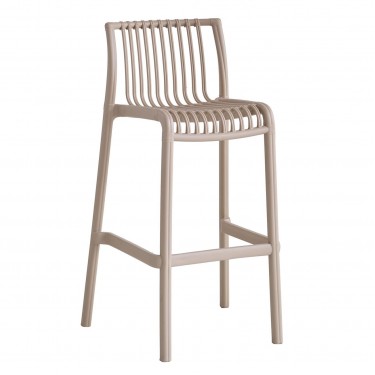 MODENA Σκαμπό Bar Στοιβαζόμενο PP-UV Protection Tortora  50x50x76/100cm [-Μπεζ-Tortora-Sand-Cappuccino-] [-PP - PC - ABS-] Ε3902,1
