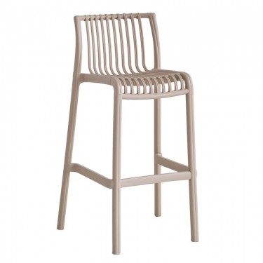 MODENA Σκαμπό Bar Στοιβαζόμενο PP-UV Protection Tortora  50x50x76/100cm [-Μπεζ-Tortora-Sand-Cappuccino-] [-PP - PC - ABS-] Ε3902,1