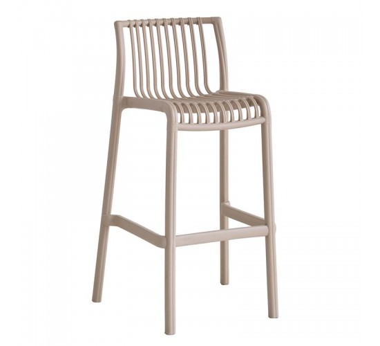 MODENA Σκαμπό Bar Στοιβαζόμενο PP-UV Protection Tortora  50x43x76/100cm [-Μπεζ-Tortora-Sand-Cappuccino-] [-PP - PC - ABS-] Ε3902,1