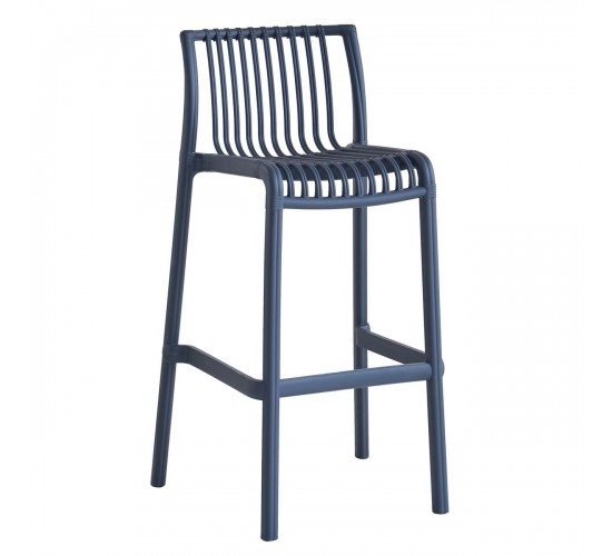 MODENA Σκαμπό Bar Στοιβαζόμενο PP-UV Protection Ανθρακί  50x43x76/100cm [-Ανθρακί-] [-PP - PC - ABS-] Ε3902,2