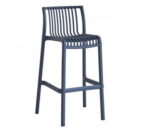 MODENA Σκαμπό Bar Στοιβαζόμενο PP-UV Protection Ανθρακί  50x43x76/100cm [-Ανθρακί-] [-PP - PC - ABS-] Ε3902,2