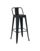 RELIX Σκαμπό Bar με Πλάτη, Μέταλλο Βαφή Μαύρο Εxtra Matte Ύψος καθίσματος 66cm  44x44x66/87cm [-Μαύρο-] [-Μέταλλο-] Ε5199,1ΜW1