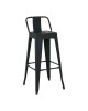 RELIX Σκαμπό Bar με Πλάτη, Μέταλλο Βαφή Μαύρο Εxtra Matte Ύψος καθίσματος 66cm  44x44x66/87cm [-Μαύρο-] [-Μέταλλο-] Ε5199,1ΜW1
