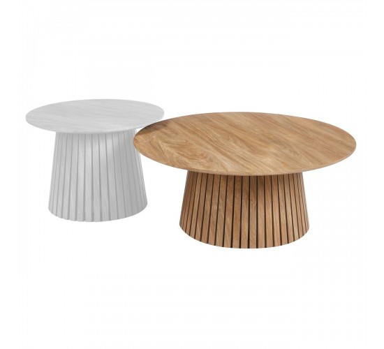 RIM-II Τραπεζάκι Σαλονιού-Καθιστικού, ΜDF Απόχρωση Φυσικό  Φ90cm H.38cm [-Φυσικό-] [-MDF - Κόντρα Πλακέ - Καπλαμάς - Νοβοπάν-] Ε7665,1