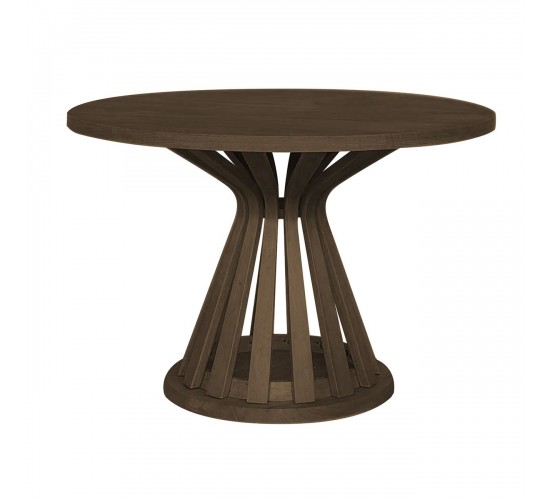 FABIO Τραπέζι Ροτόντα Τραπεζαρίας, MDF Απόχρωση Καρυδί  Φ120x75cm [-Καρυδί-] [-Ξύλο-] Ε7677,1