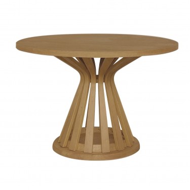 FABIO Τραπέζι Ροτόντα Τραπεζαρίας, MDF Απόχρωση Φυσικό  Φ120x75cm [-Φυσικό-] [-Ξύλο-] Ε7677,2