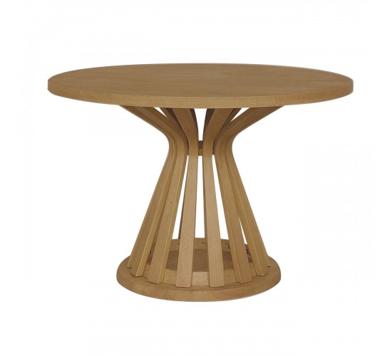 FABIO Τραπέζι Ροτόντα Τραπεζαρίας, MDF Απόχρωση Φυσικό  Φ120x75cm [-Φυσικό-] [-Ξύλο-] Ε7677,2