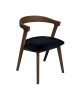 SANDRA Καρέκλα Τραπεζαρίας, Απόχρωση Καρυδί, Pu Μαύρο  52x56x76cm [-Καρυδί-, -Μαύρο-] [-PU - PVC-, -Ξύλο-] Ε7682,1