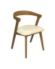 SANDRA Καρέκλα Τραπεζαρίας, Απόχρωση Φυσικό, Pu Εκρού  52x56x76cm [-Εκρού-, -Φυσικό-] [-PU - PVC-, -Ξύλο-] Ε7682,2